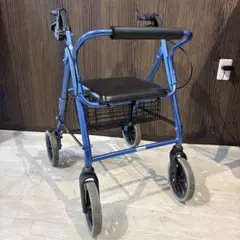 【美品】竹虎　ハッピーⅡ　軽量歩行器　ブルーメタリック　かご付き 竹虎 ハッピー2 NB 歩行車 ブルーメタリック・オレンジ