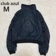 【club azul】ナイロンジャケット ジッパー ロゴ ブルゾン ブラック M
