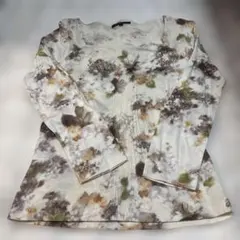 23区　花柄 スクエアネック長袖カットソー 38 オンワード樫山