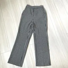 【GU】ギンガムチェック ストレートパンツ