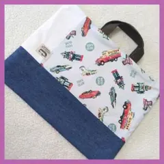 レトロなオモチャ　レッスンバッグ　絵本袋　入学入園　ハンドメイド