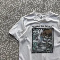 【89年アートTシャツ】LEEボディ古着シングルステッチ白アニマル柄ストリート