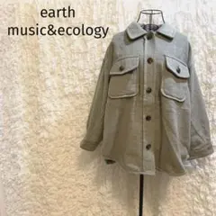earth アウタージャケット 襟 ボタン ポケット シンプル 着回 a509㉘のサムネイル