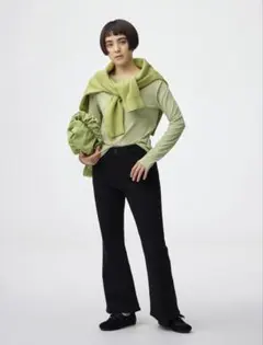 GUスリムフレアジーンズブラックSサイズ