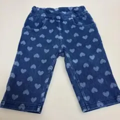 【美品】moujonjon ハート柄 デニムパンツ　100サイズ