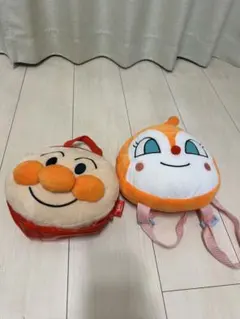アンパンマン顔手提げ　ドキンちゃん顔のリュックセット売り 約20cm