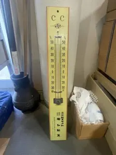 昭和レトロ 特大60cm 木製温度計 田辺製薬 企業広告 看板 古道具 当時