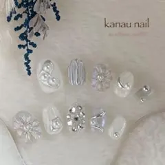 【現品】オーロラマグネット もやもや ぷっくりお花 ミラー パール 埋め尽くし