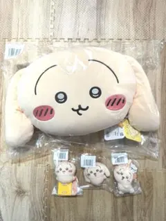 ちいかわうさぎだらけくじ / B賞フェイスクッションE賞バッジ セット