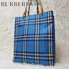 希少カラー BURBERRY LONDON ハンドバッグ ノヴァチェック ブルーのサムネイル