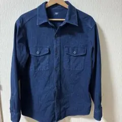 UNIQLO デニムジャージーオーバーシャツ　ブルー　M