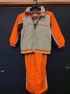 DESCENTE 子ども用 スキーウェア オレンジ/グレー