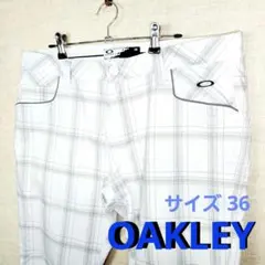 【良品】 Oakley オークリー メンズ ゴルフ パンツ W36 白 チェック