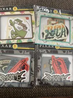 PIXARハッピーくじ　K賞　ダイカットステッカーセット 4点