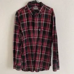 carhartt リラックスフィット XL 赤黒チェックネルシャツ
