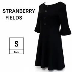 【美品】STRANBERRYFIELDSウール混ワンピース　黒 大人可愛い