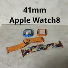Apple Watch 8 41mmバンド オレンジ カラフル 編み込み