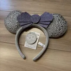 値下中[限定]ディズニー 100周年 ミニー シルバー パープル カチューシャ