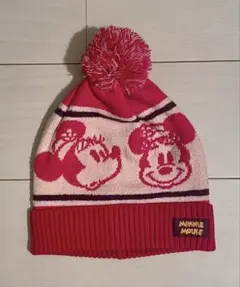 ニット帽　ピンク　ディズニー　ミニーマウス
