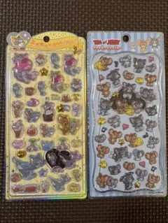 トムジェリ　うるちゅる　プチドロップステッカー　2点セット　トムアンドジェリー