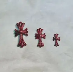 ネイルパーツ 十字架 クロス キラマグ レッド