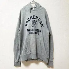 チャンピオン Champion パーカー　ビッグロゴ　グレー　Lサイズ