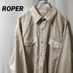 N-5186 ROPER アメリカ古着 ウエスタンシャツ ストライプ長袖 2XL