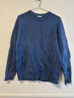 GU クルーネックセーター ニット ブルー M