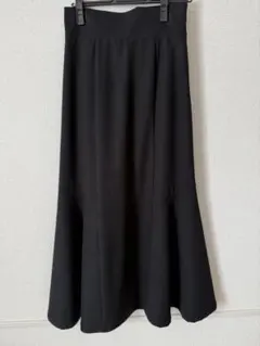 RE:EDIT ブラック フレアスカート ゴム入りウエスト