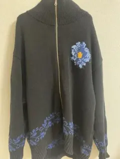 【HARE】花柄刺繍のオーバーサイズニットセーター