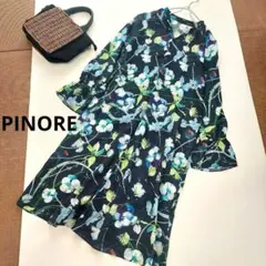 PINORE　ピノーレ　花柄ロングワンピース　Aライン　訳あり　38　送料込み