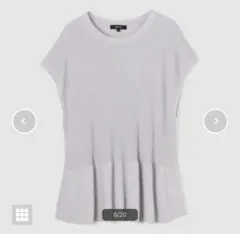 ペプラムニット 半袖 フレンチスリーブ サマーニットのサムネイル