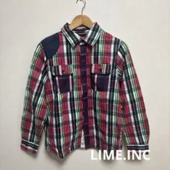 LIME.INCライムインク　ネルシャツ　チェック柄　M〜L