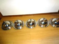 ビンテージ　５セットUSED　ユキワ ステンレス ドームカバーバターディッシュ2 ビンテージ 5セットUSED ユキワ ステンレス ドームカバーバター