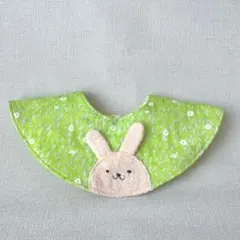 ベビースタイ　うさぎ　リボン　ミモザ