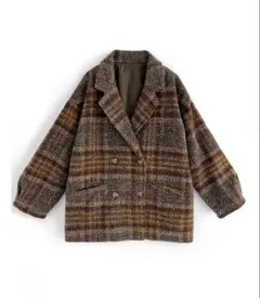 GRL チェック柄ダブルボタンコート[snk977]