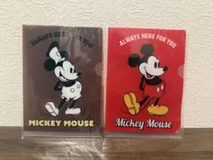 ミッキーマウス クリアファイル 2枚セット　ディズニー　1番くじ