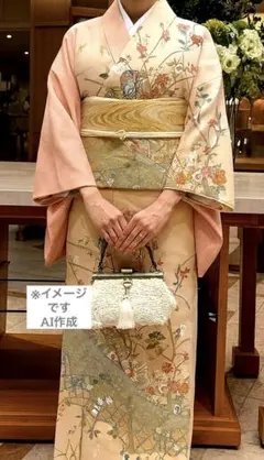 長襦袢➕訪問着　フルセット　着物　正絹　金彩加工　ベージュ　萩　上品　G11 2025年最新】訪問着 セットの人気アイテム - メルカリ