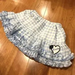 Remily 水色チェック フリルスカート　レミリー　べべのサムネイル
