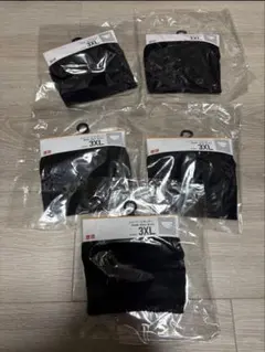 新品 ユニクロ 3XL ブラック ミドルウエスト 5枚セット 綿快適 レディースのサムネイル