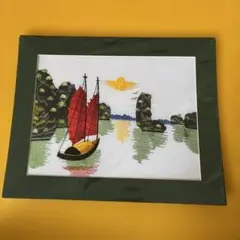 ベトナム　刺繍　刺繍風景アート作品　Vietnamのサムネイル
