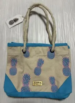 新品未使用品レア柄TAG ALOHA パイナップル柄キャンバストートバッグミニ