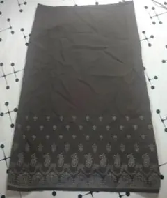 ロートレアモン ロングスカート ブラウン ペイズリー刺繍