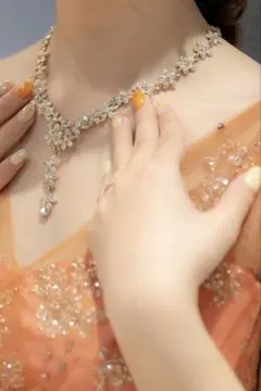 ブライダルアクセサリー★フラワーモチーフ★ネックレス★イヤリング★セット売り