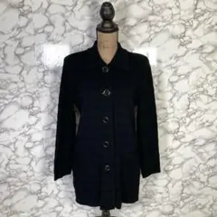 ギャラリービスコンティ　（M相当）　襟付きロングカーディガン　黒