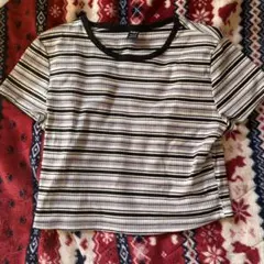 SHEIN ストライプ 半袖 ミニTシャツ Lサイズ