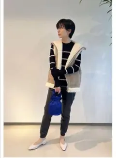 エストネーション　ネイビー ノースリーブ ベスト　ジレ エストネーション ネイビー ノースリーブ ベスト ジレ