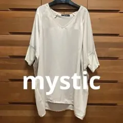 mystic グレージュドルマンシアーブラウス 光沢半袖ミスティック シースルーのサムネイル