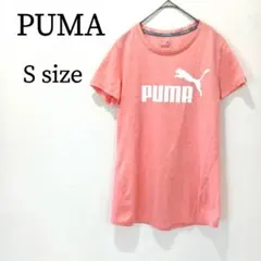 PUMA プーマ レディース トップス Tシャツ 半袖 ロゴ入り ピンク S