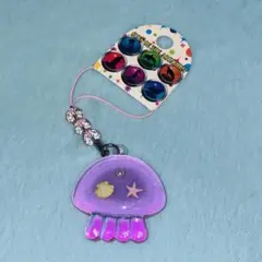 水族館 クラゲ ピンク キーホルダー